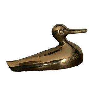 Brass Duck Decor Paperweight Figurine Hampton 7” Vintage